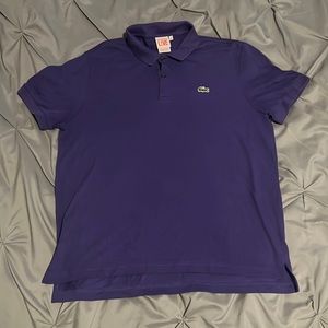 Lacoste purple collar shirt.